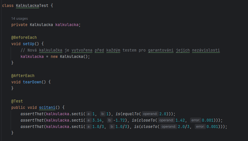 KalkulackaTest - Testování v Javě