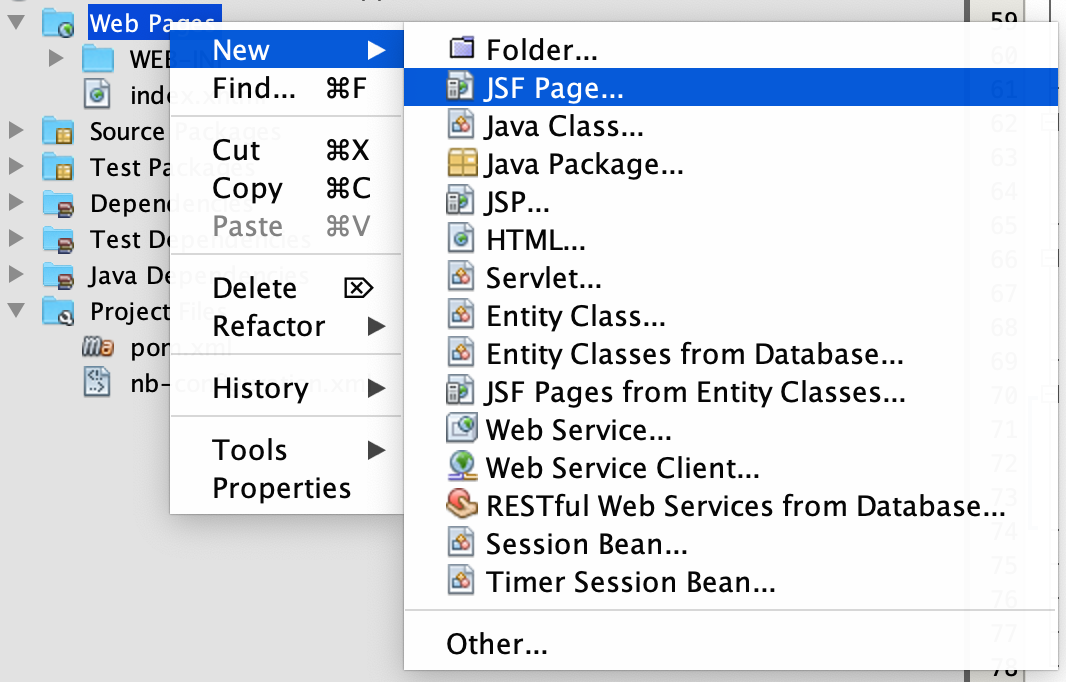 Přidání JSF souboru - JEE - Java Enterprise Edition