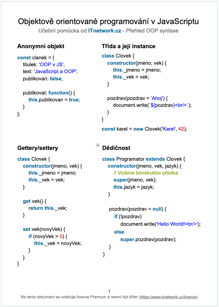 Objektově orientované programování v JavaScriptu