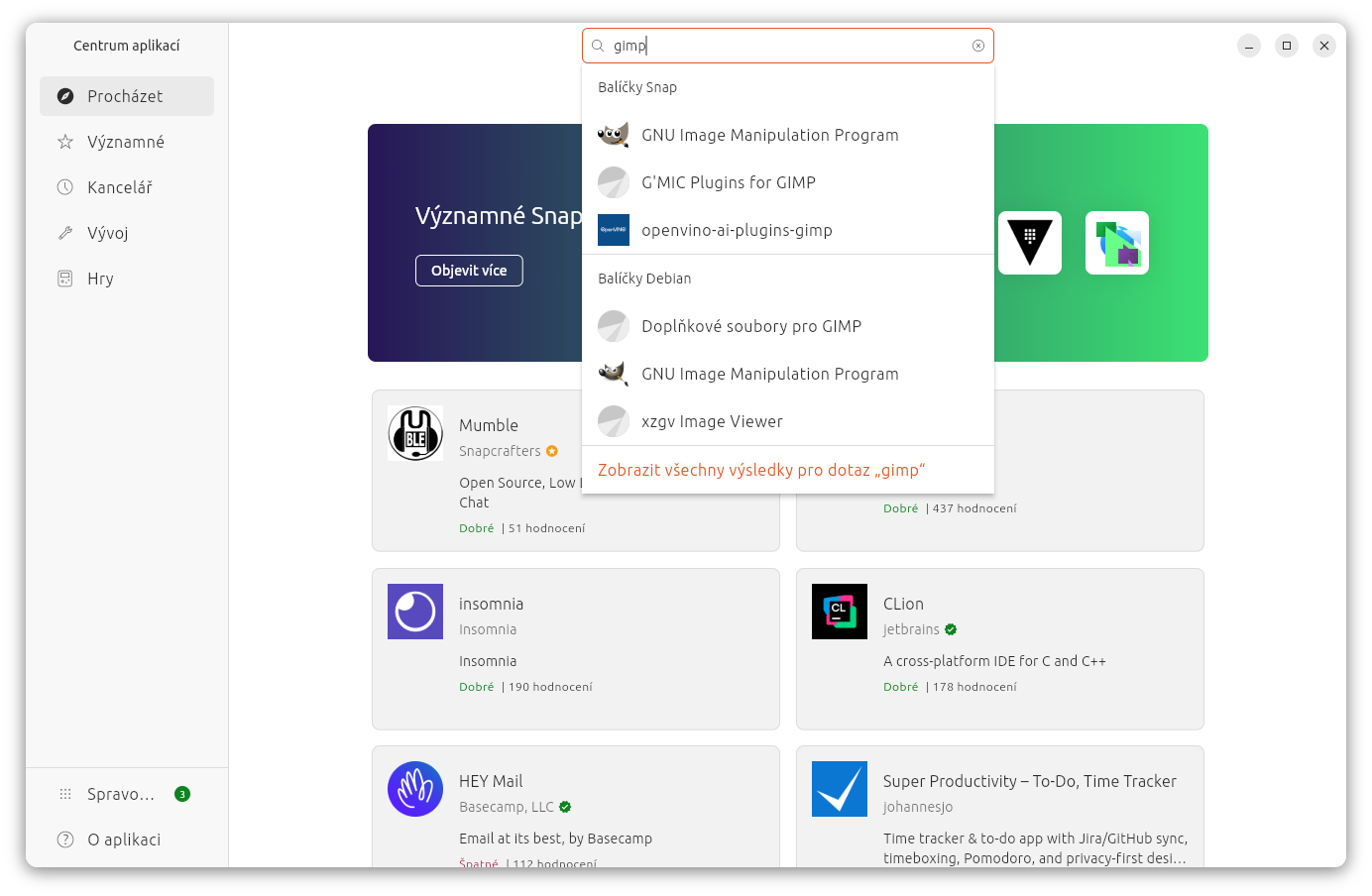 Centrum aplikací v Ubuntu - Základy Linuxu
