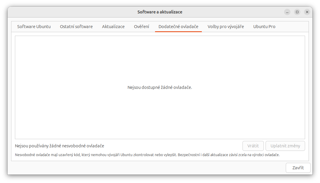 Správa dodatečných ovladačů v Ubuntu - Základy Linuxu