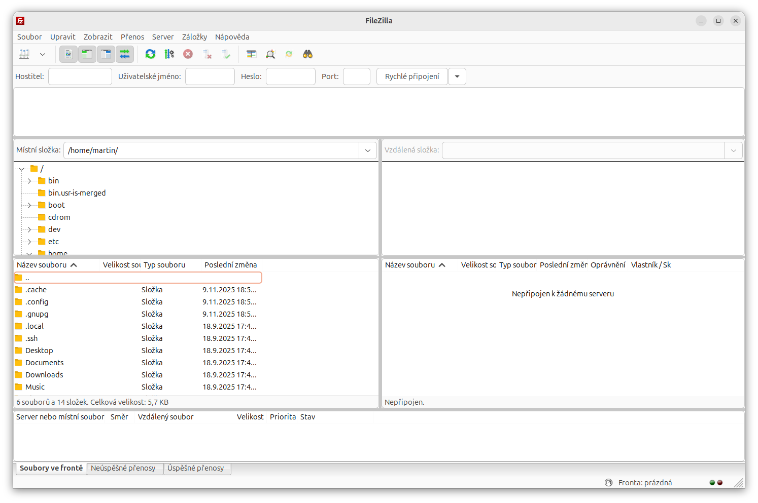 FileZilla v Ubuntu - Základy Linuxu