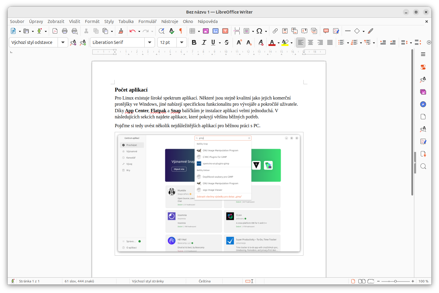 LibreOffice Writer - Základy Linuxu