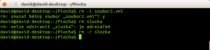 Příkaz rm pro odstranění souborů a složek v Bashi - Základy Linuxu