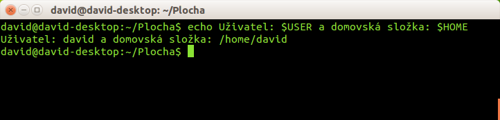 Výpis proměnných USER a HOME v Bashi v Linuxu - Základy Linuxu