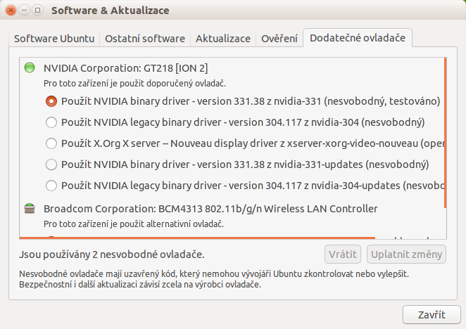 Aktualizace ovladačů v Linuxu Ubuntu - Základy Linuxu