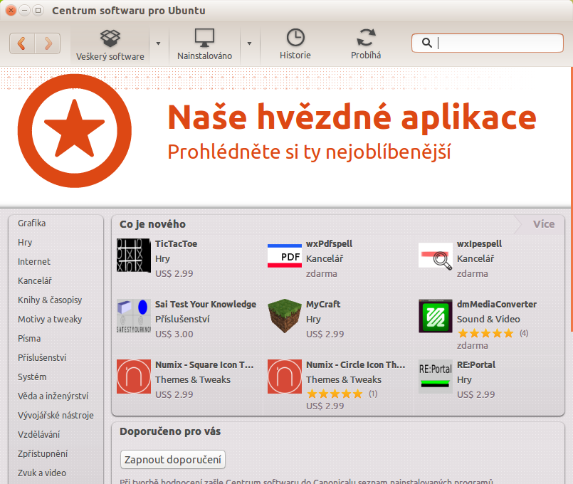 Centrum softwaru pro Ubuntu - Základy Linuxu