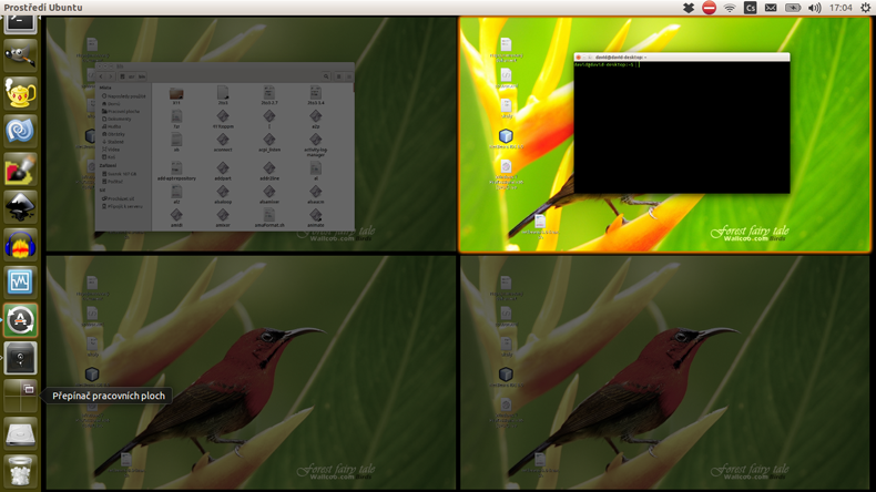 Přepínač pracovních ploch v Linuxu Ubuntu - Základy Linuxu