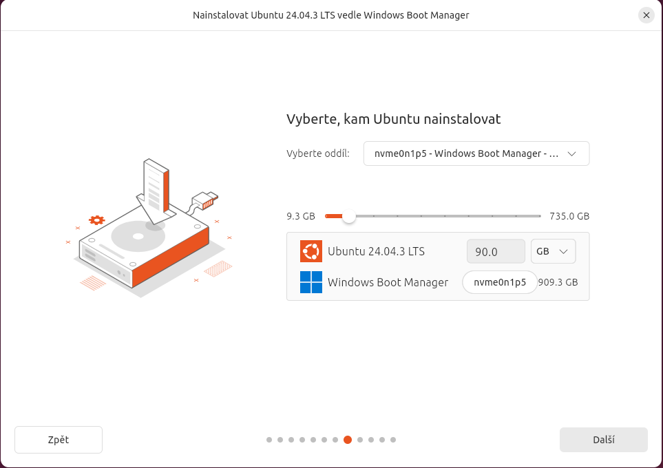 Výběr disku - Základy Linuxu