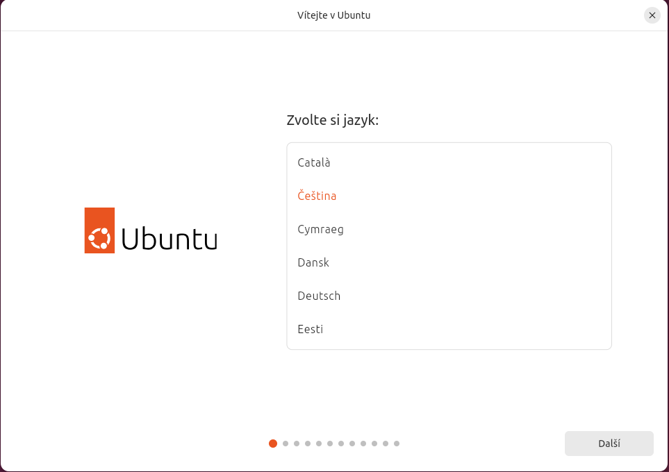 Výběr jazyka - Základy Linuxu