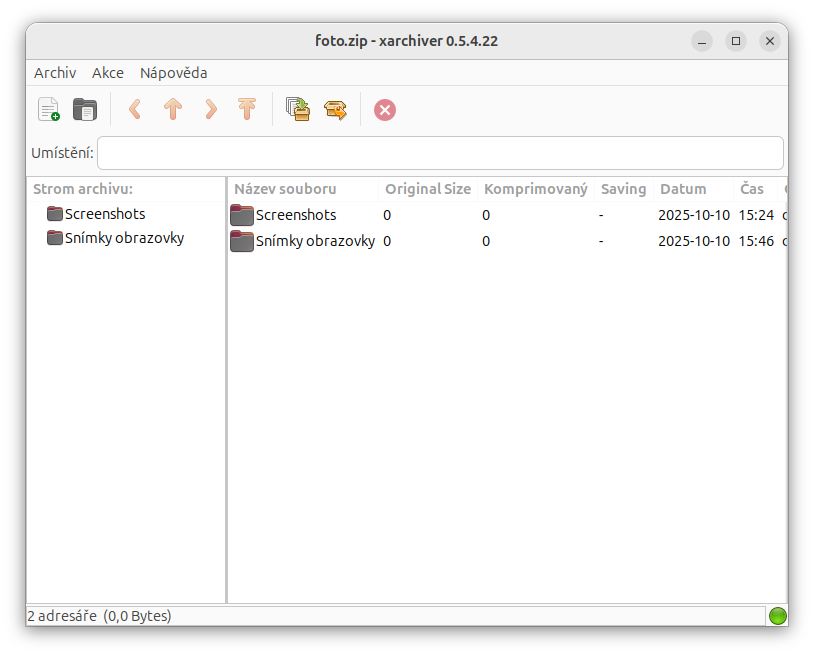 XArchiver v Ubuntu - Základy Linuxu