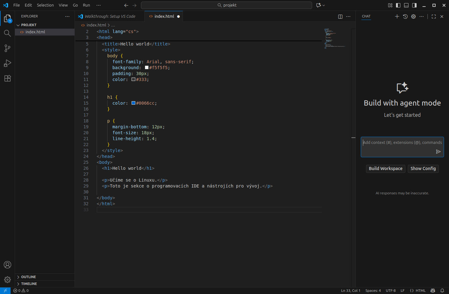 Visual Studio Code v Ubuntu - Základy Linuxu