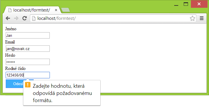 Validace formulářů v PHP - Pokročilá obsluha formulářů v PHP