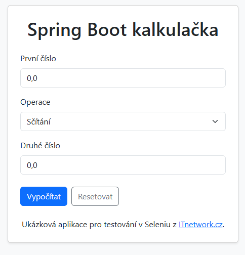 Ukázkový obrázek kalkulačky - Testování v Javě