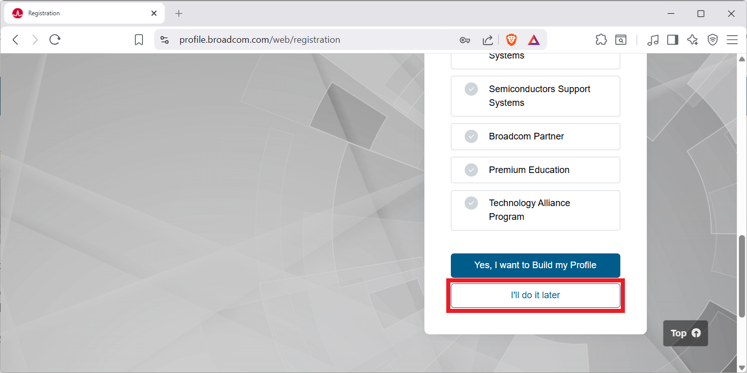 Přeskočení dalšího nastavení Broadcom účtu - Základy Windows