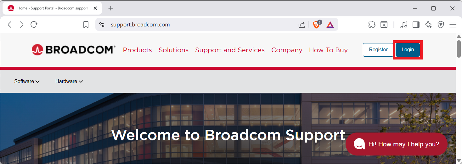 Přihlášení do účtu Broadcom - Základy Windows