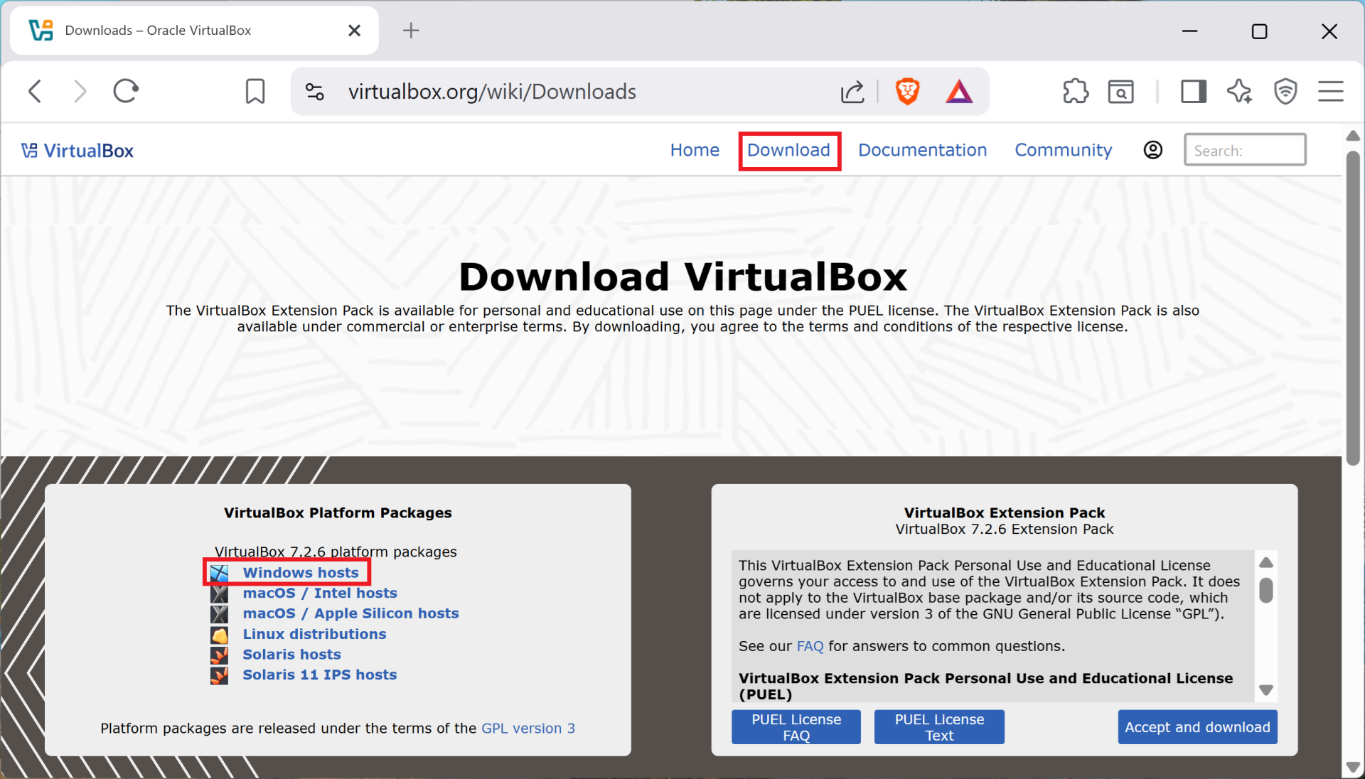 Stažení VirtualBoxu - Základy Windows