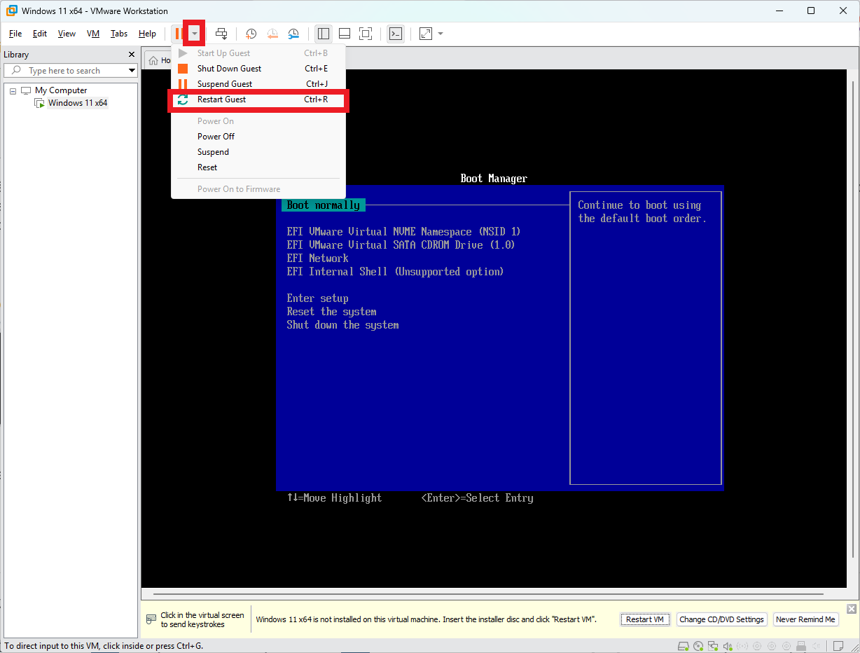 Restart Vmware - Základy Windows