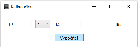 kalkulačka_spuštění aplikace - WPF - Okenní aplikace v C# .NET