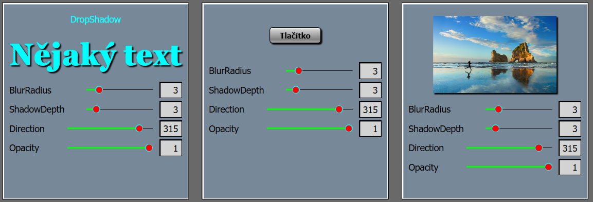 2D efekt DropShadow v C# .NET WPF - WPF - Okenní aplikace v C# .NET