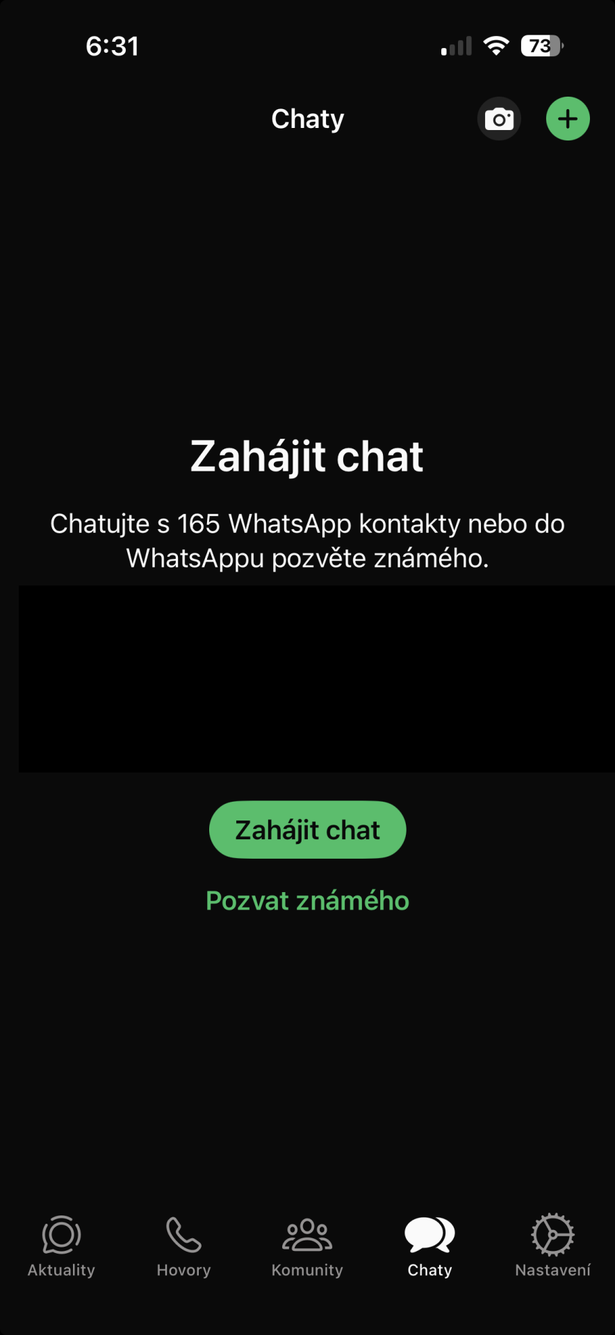 Domovská obrazovka WhatsApp - Využívání aplikací na telefonu a tabletu