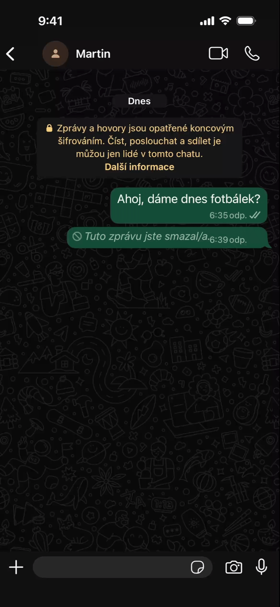 Odeslání obrázku v aplikaci WhatsApp - Využívání aplikací na telefonu a tabletu