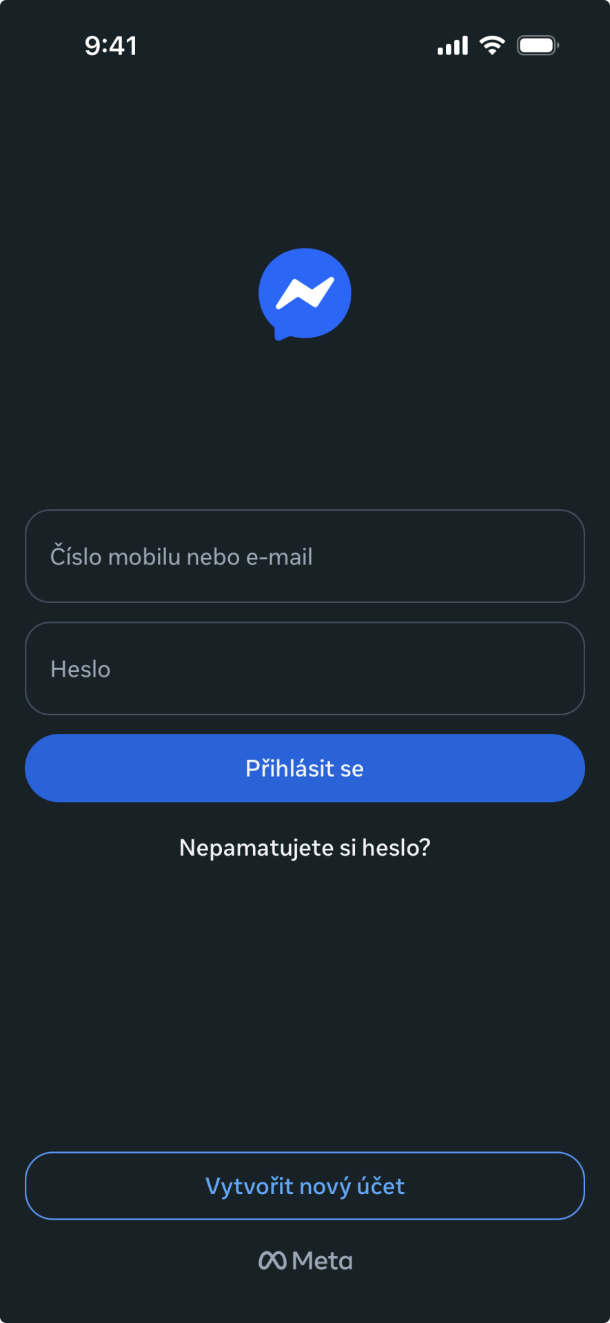 Přihlášení do aplikace Messenger na iPhonu - Využívání aplikací na telefonu a tabletu
