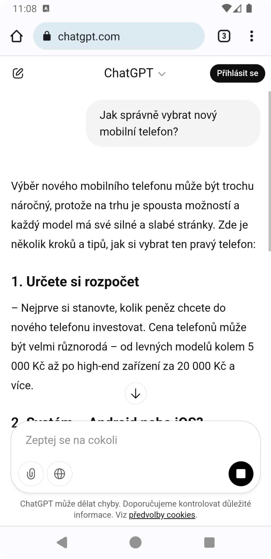 ChatGPT na smartphonu - Využívání aplikací na telefonu a tabletu