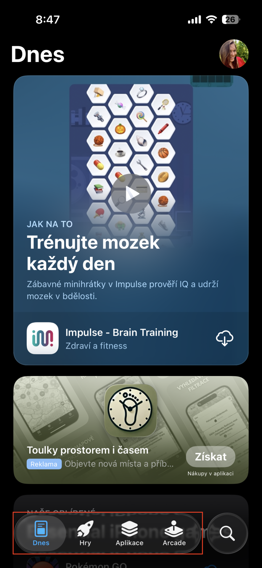 Výběry a doporučení v aplikaci App Store - Využívání aplikací na telefonu