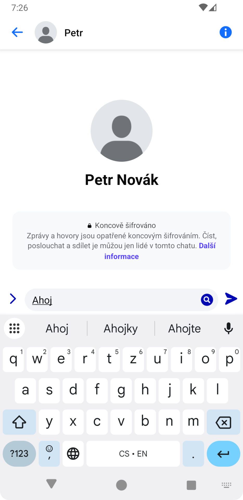 Napsání zprávy na Messengeru - Využívání aplikací na telefonu a tabletu