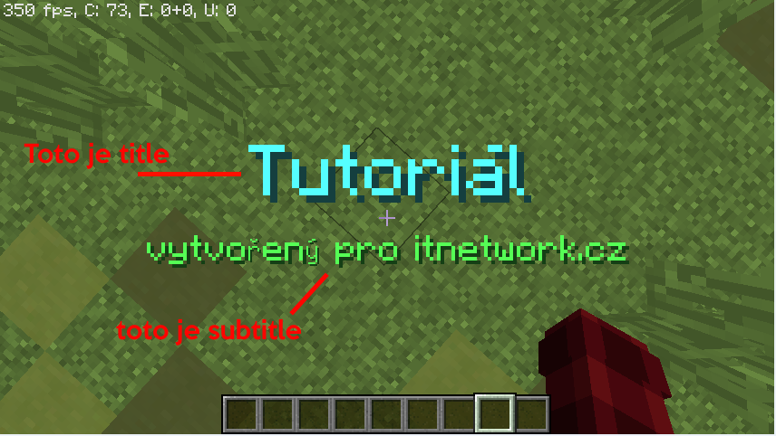 Title a subtitle ve Skript - Skript - Minecraft modding bez Javy