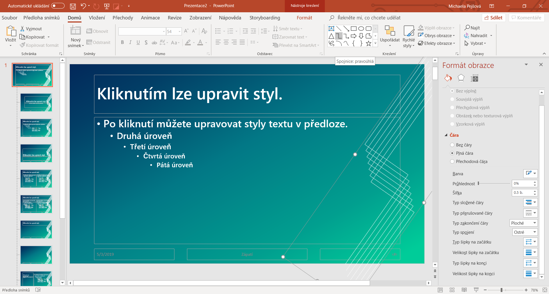 Vytvoření ornamentu v předloze snímku v Microsoft PowerPoint - Základy Microsoft PowerPoint