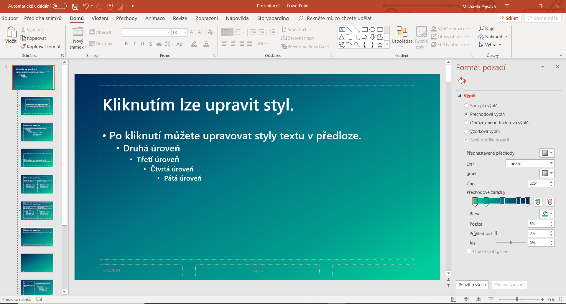 Změna barvy písma v předloze snímku v Microsoft PowerPoint - Základy Microsoft PowerPoint