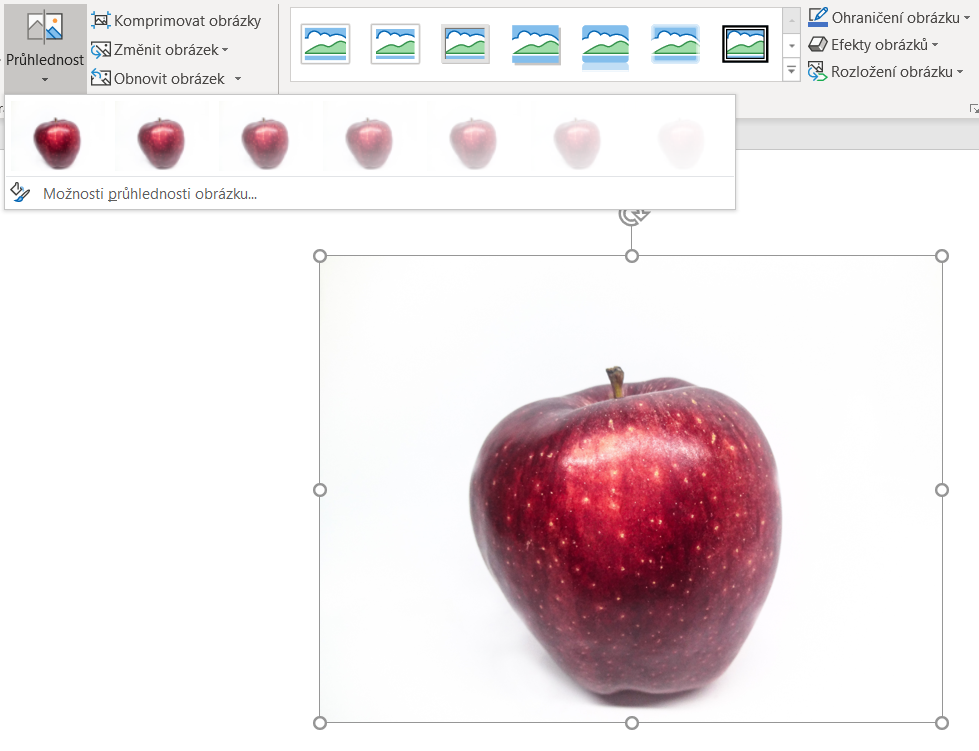 Nastavení průhlednosti obrázku v Microsoft PowerPoint - Základy Microsoft PowerPoint