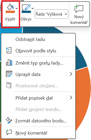 Změna barvy výseče grafu v Microsoft PowerPointu - Základy Microsoft PowerPoint