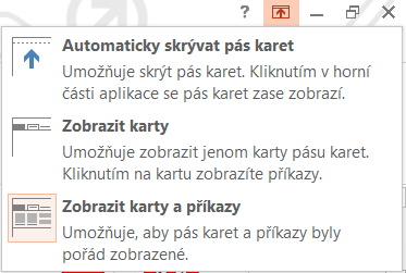 Pás karet v Microsoft PowerPoint - Základy Microsoft PowerPoint
