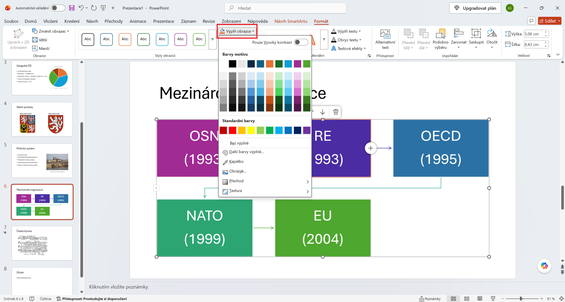 Změna barvy jednoho prvku SmartArtu v Microsoft PowerPointu - Základy Microsoft PowerPoint