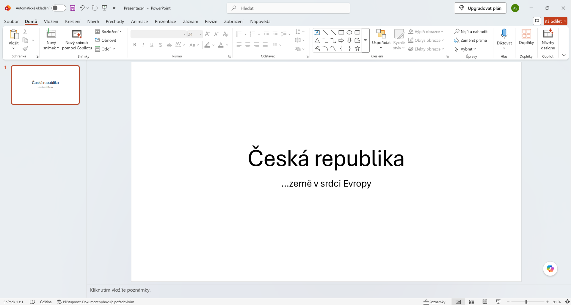 Nadpis a podnadpis v Microsoft PowerPointu - Základy Microsoft PowerPoint