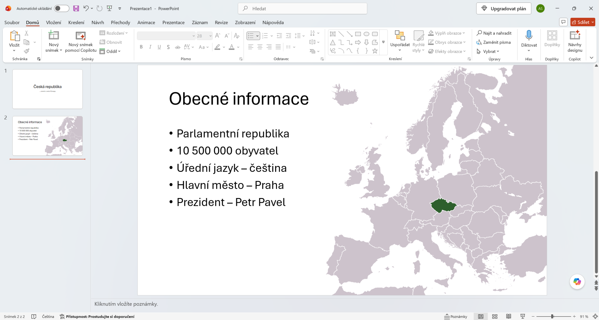 Vložení obrázku a textu v Microsoft PowerPointu - Základy Microsoft PowerPoint