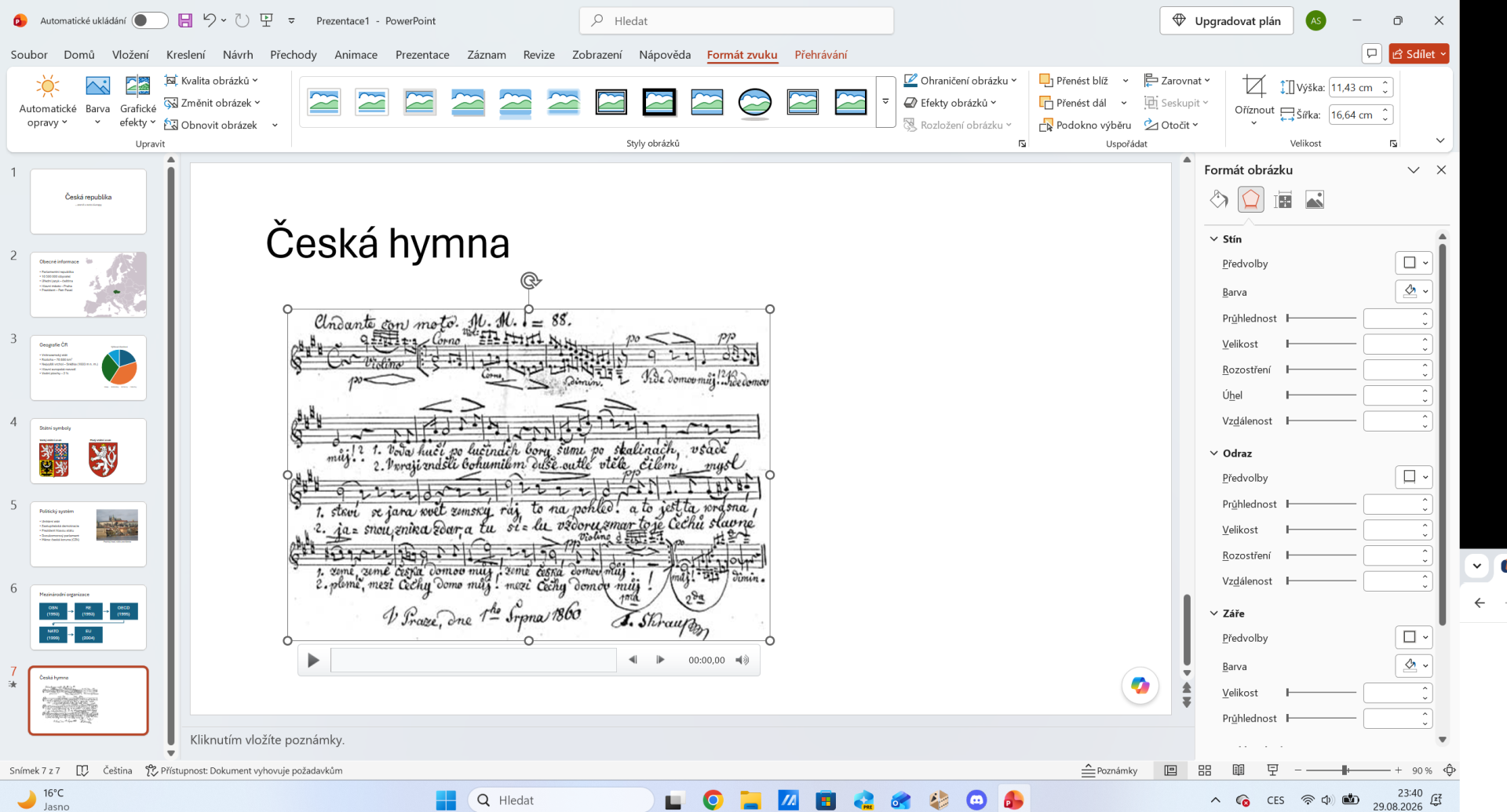 Nahrazení ikony zvuku vlastním obrázkem v Microsoft PowerPointu - Základy Microsoft PowerPoint