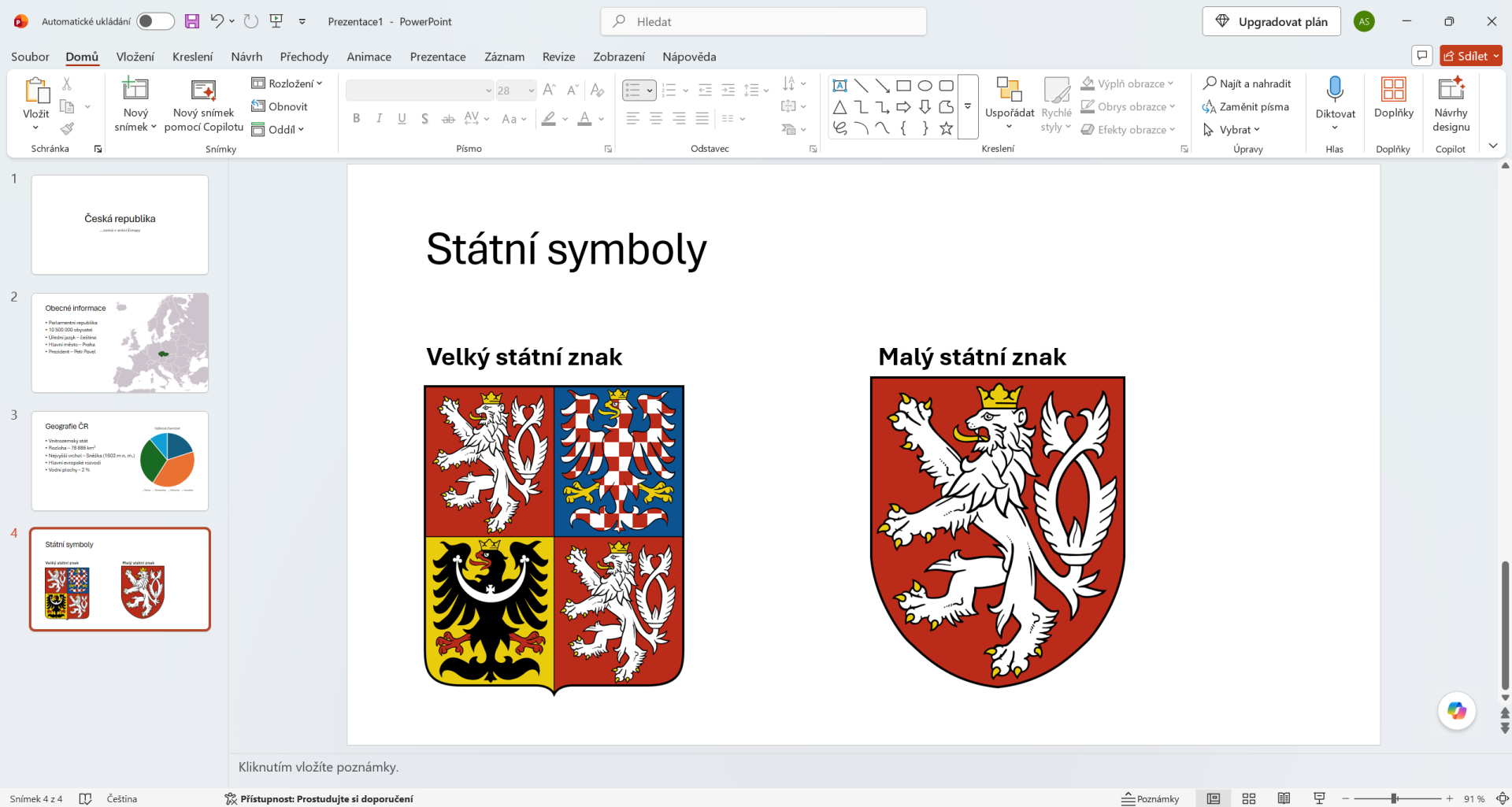 Snímek s rozložením Porovnání v Microsoft PowerPointu - Základy Microsoft PowerPoint