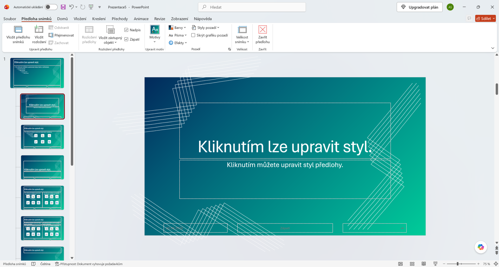 Úvodní snímek s ornamentem v Microsoft PowerPointu - Základy Microsoft PowerPoint