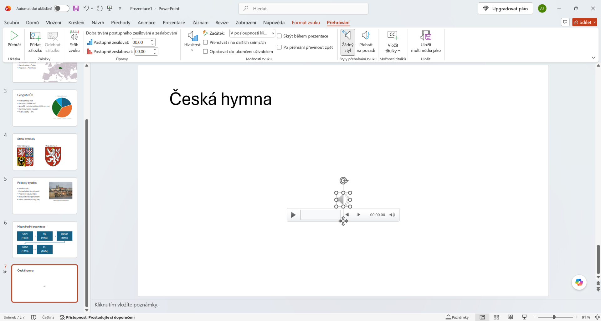 Vložení zvuku do prezentace v Microsoft PowerPointu - Základy Microsoft PowerPoint