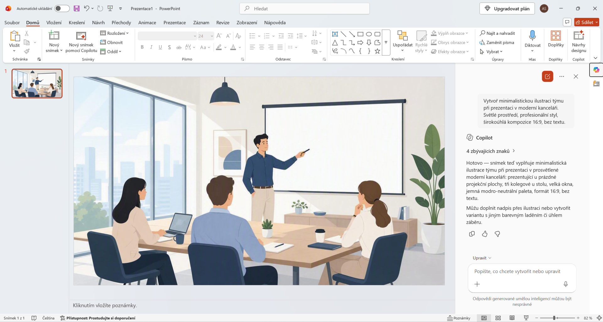 Obrázek vygenerovaný pomocí Copilotu v Microsoft PowerPointu - Základy Microsoft PowerPoint