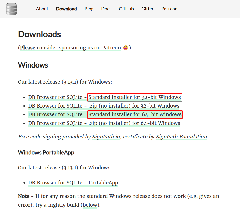SQLite download - SQLite databáze krok za krokem