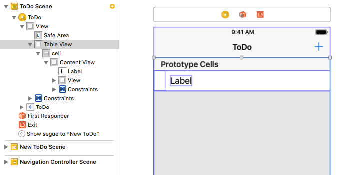 ViewController custom table cell ve Swift