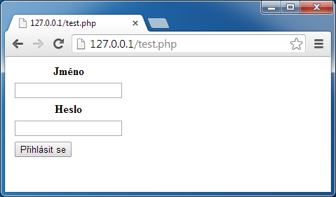 prihlasovací formulár - Bezpečnosť webových aplikácií v PHP