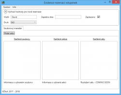 Program na evidenci rezervací vstupenek