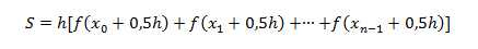 Vzorec obdelníkové složené metody - Matematické algoritmy