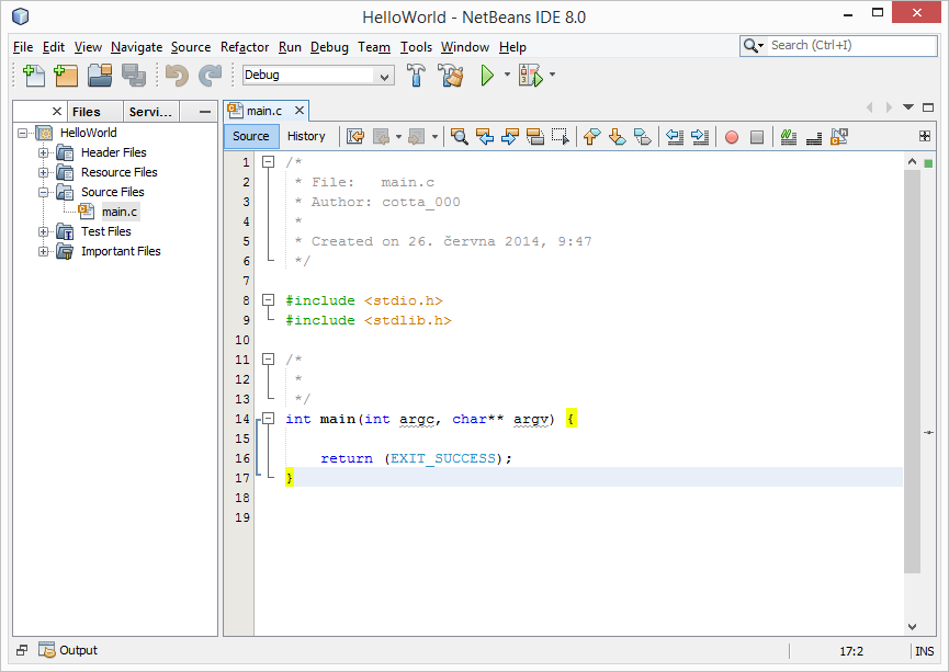 Céčko v NetBeans - Základní konstrukce jazyka C